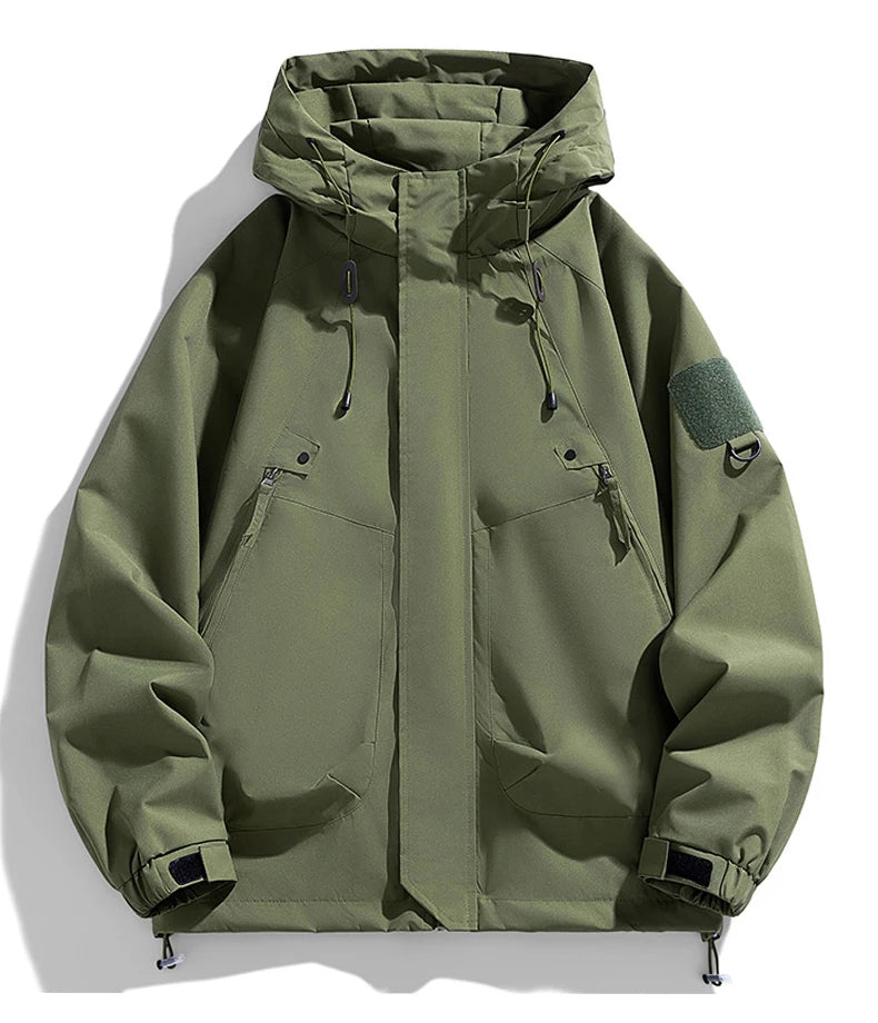Men's Hooded Windbreaker Zip Jacket – Cargo Style