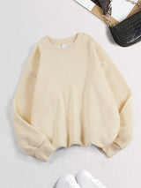 Winter Womens Solid Sweatshirts Casual Comfortable Warm Hoodies Loose Crewneck Fleece Pullover Tops Autumn Womans Streetwear