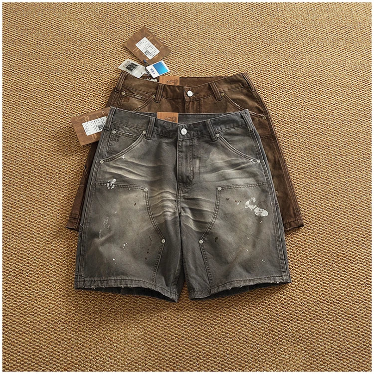 Men's Vintage Washed Cargo Shorts | Textured Cotton