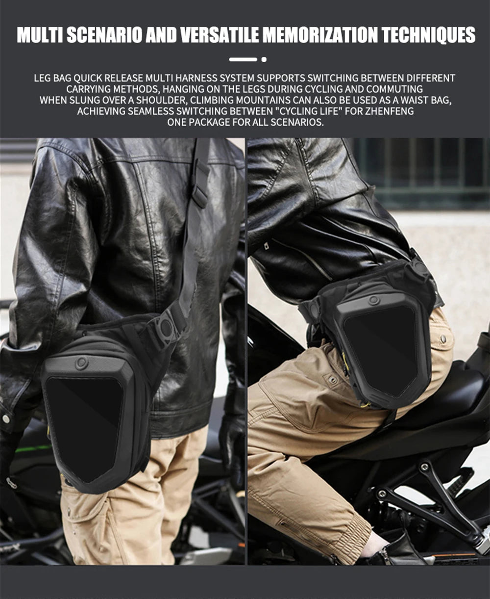 Smart LED Screen Motorcycle Bicycle Leg Bag Waterproof Ride Cycling Drop Leg Side Bag For Men Women DIY Pattern APP Control