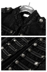 Split-Button Cropped Denim Jacket – Streetwear Jean Outerwear