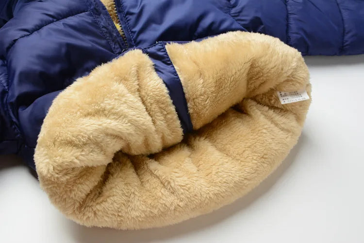 Kids’ Plush Cartoon Hooded Jacket