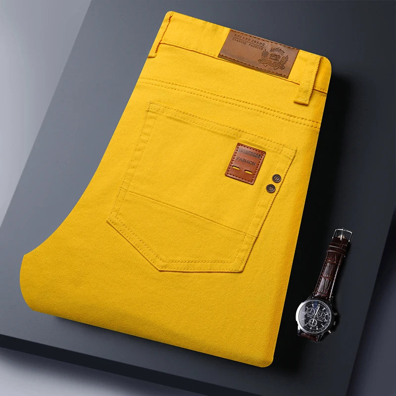 Men's Elastic Colorful Straight-Fit Jeans | Spring Autumn