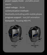 LED Hiking Backpack For Men Hard Shell LED Motorcycle Cycling Helmet Backpack woman Business Travel Waterproof Laptop Backpack