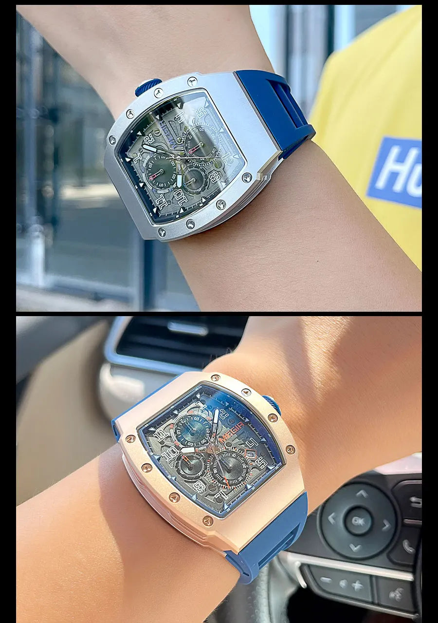 Men's Sport Chronograph: Stainless Steel Waterproof Quartz Watch