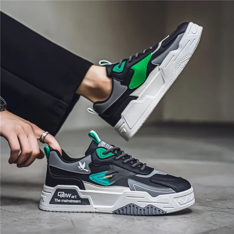 Men's Leather Low-Top Casual Sneakers