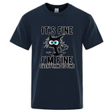 Funny Cool Cat Printed T-shirt