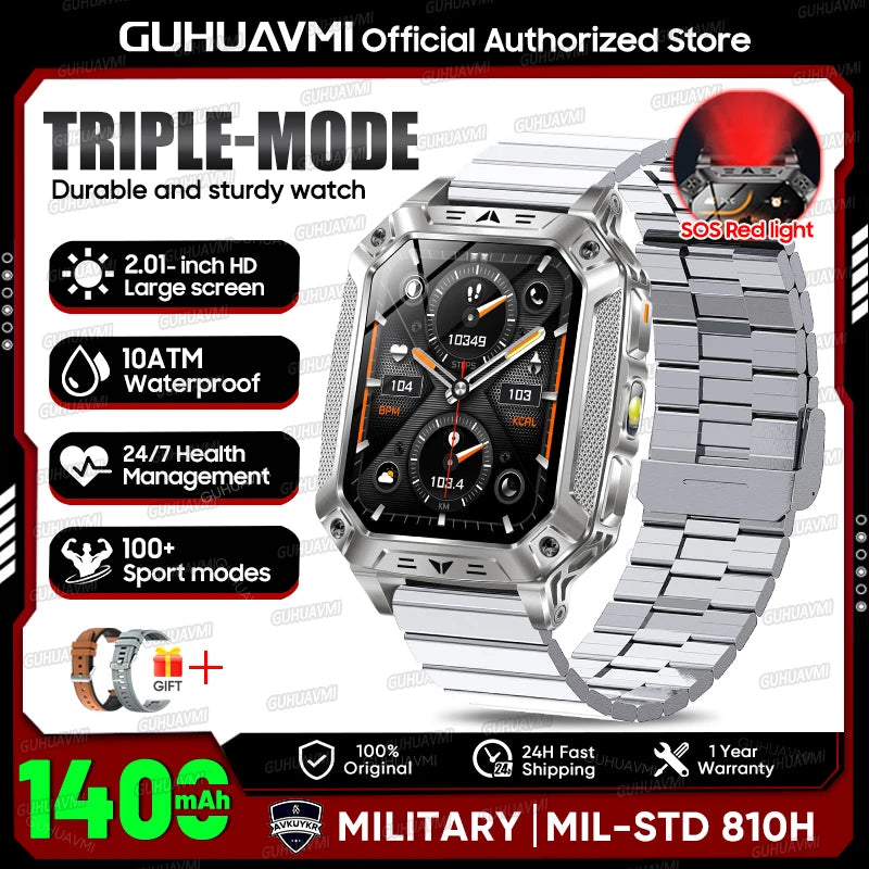 2026 Military-Grade Outdoor Sports Smartwatch 1400mAh
