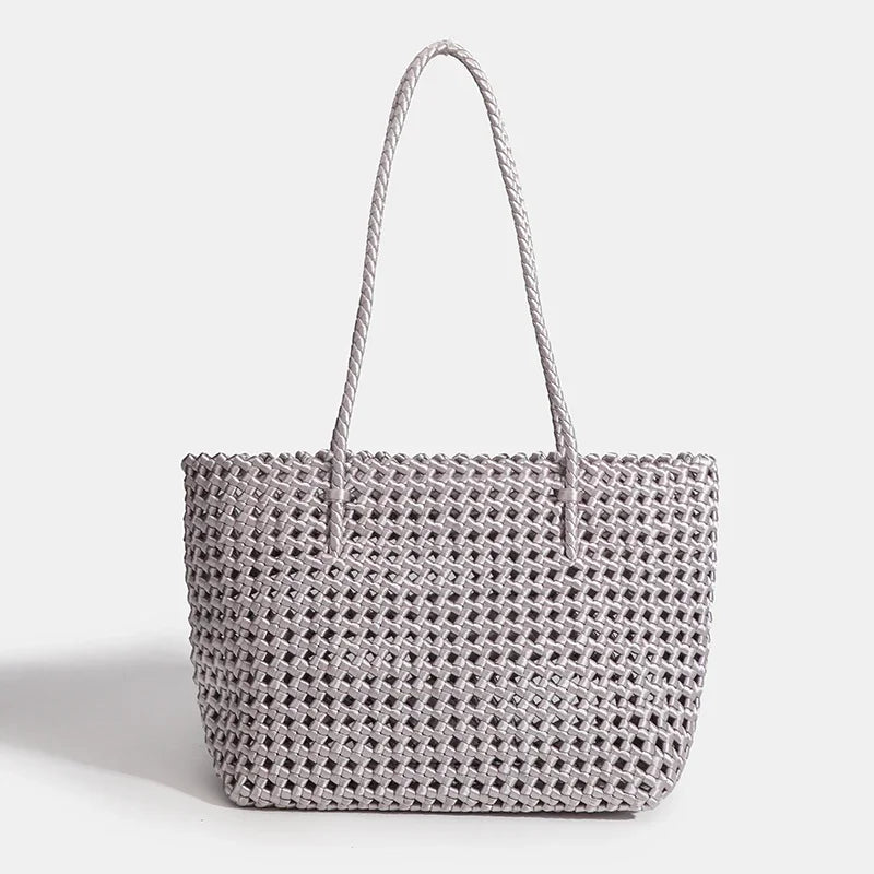 Nylon Bucket Bag Women Shoulder Strap Handbag Woven Tote Luxury Designer Medium Size