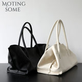 Motingsome Luxury Niche First-layer Cowhide Tote Bag Woman Large Capacity Shoulder Underarm Bag Casual Tote Big Handbag 2025 New