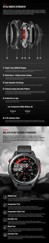 Zeblaze Stratos 4 GPS Smartwatch – AMOLED 1.43"