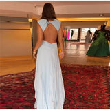 Backless Women Dress Cross Waist Long Dress Sleeveless Backless dresses A Line Ruched Evening Gown  Elegant Party Gown 2026 New