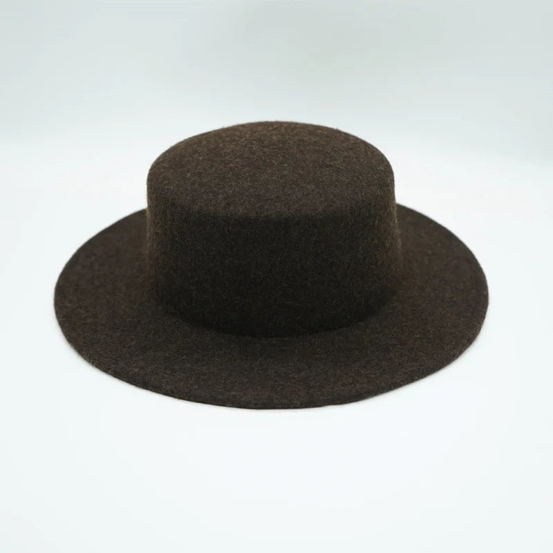 Wool Felt Fedora & Boater Hat – Wide Brim, Unisex