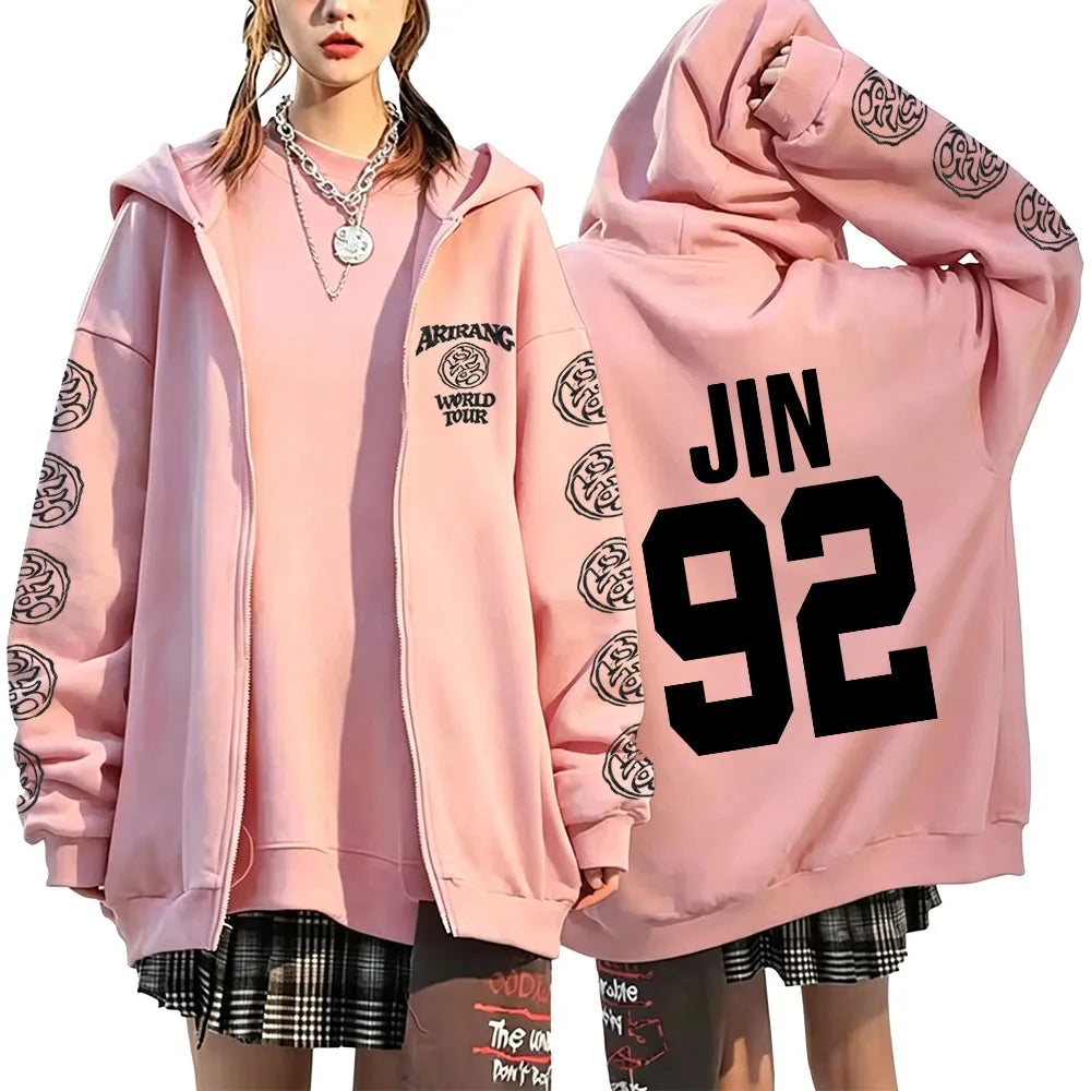 Y2K Graphic Zip-Up Hoodie