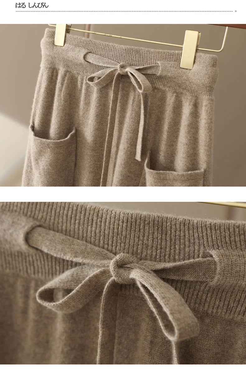 Wool A-Line Midi Skirt – Women's Knit Autumn Winter