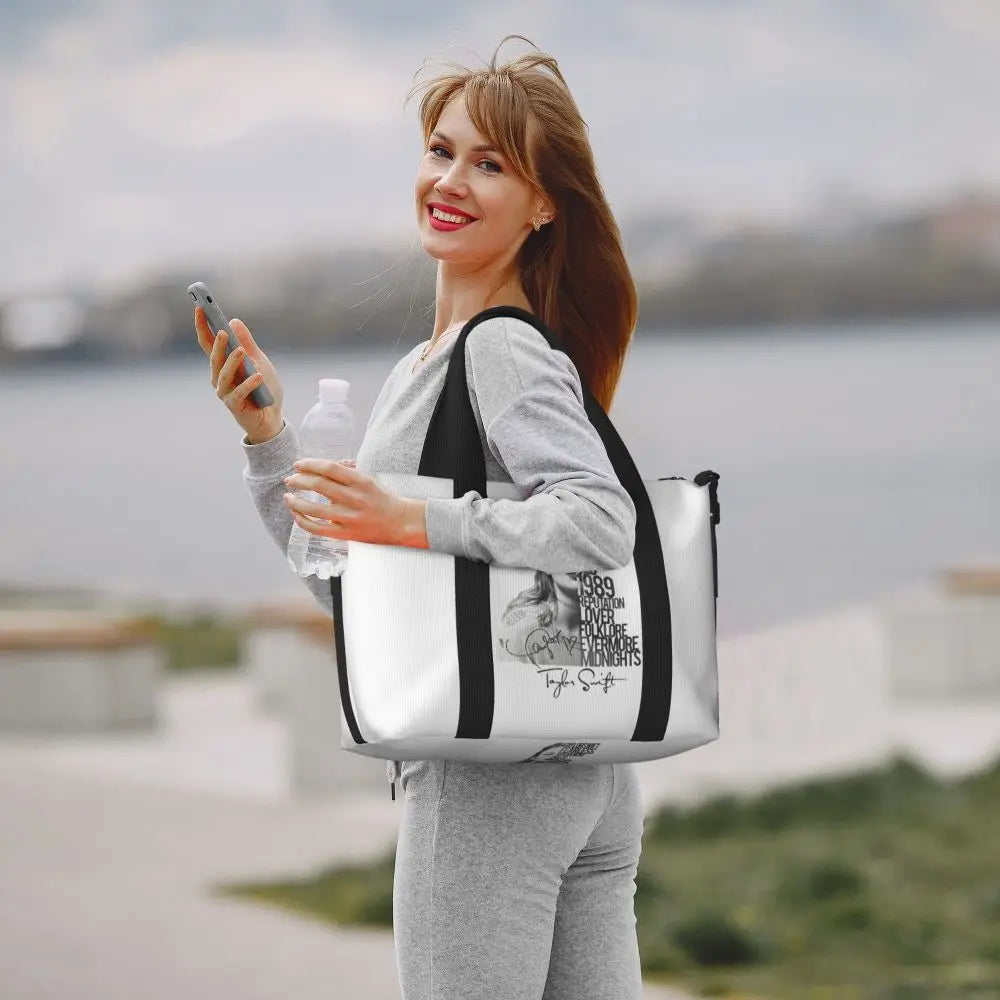 Custom The Eras Tour 1989 Taylor's Swift's American Pop Singer Tote Bag Women Large Capacity Beach Gym Travel Bags