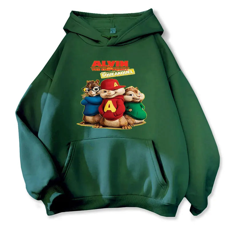 2026 Fashion Neutral Casual Sports Men's and Women's Hoodies Alvin Chipmunk Halloween Men's and Women's Hoodies Trendy Clothing
