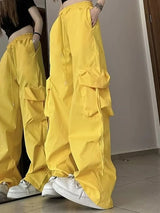 Women's High-Waisted Drawstring Straight-Leg Pants