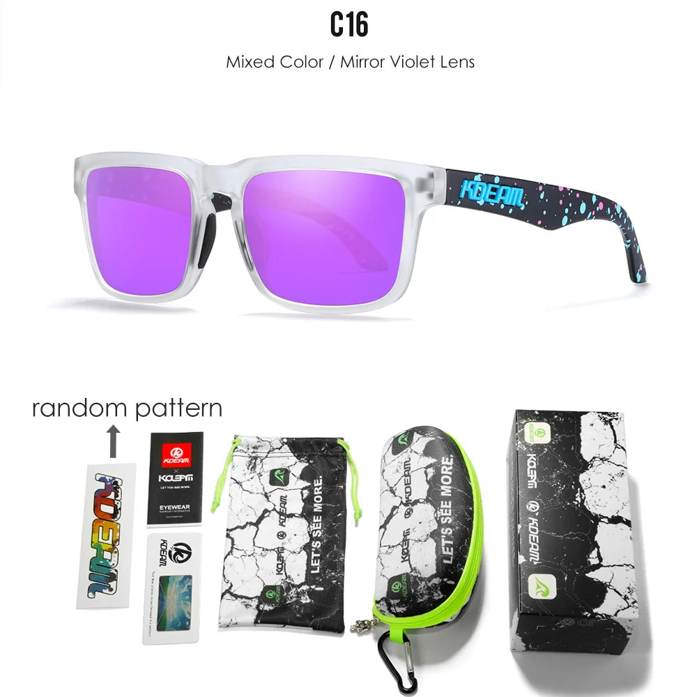 KDEAM All Black Men's Sunglasses Polarized And UV400 Protection Lens Driving Fishing Glasses Mirror With Complete Package