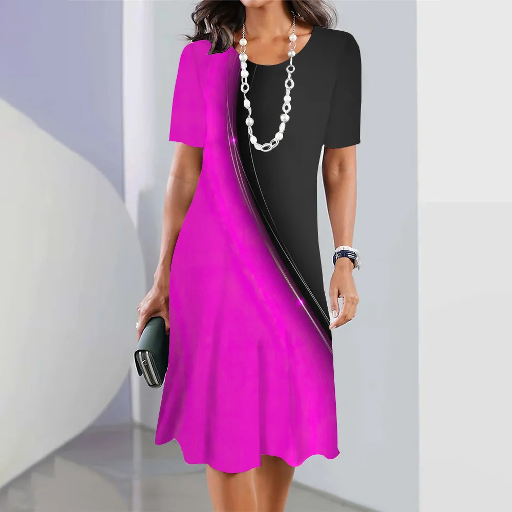 Women’s Striped Short-Sleeve Summer Dress