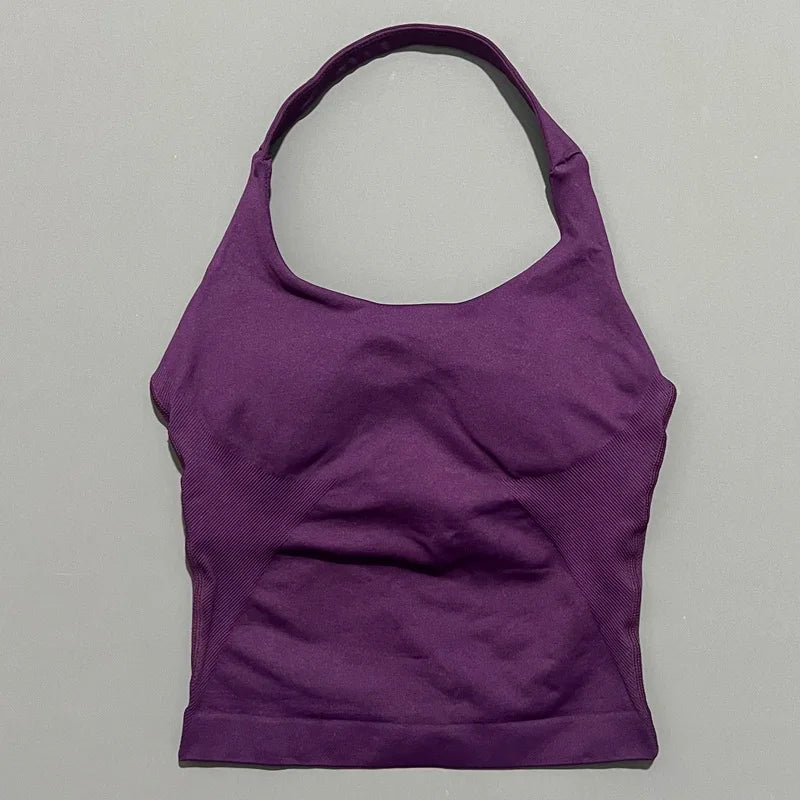 Impact Seamless Halter Longline Gym Top with Built-in Bra