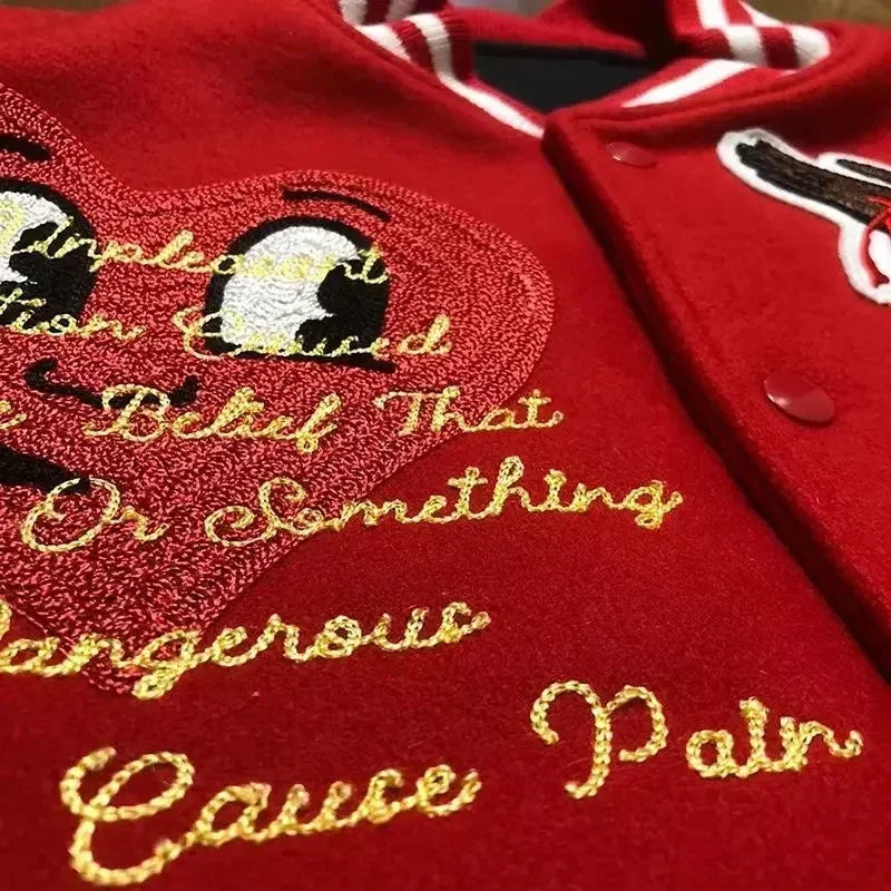 Trendy Embroidered Baseball Jacket