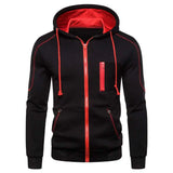 Men's Color Block Fleece Zip-Up Hoodie