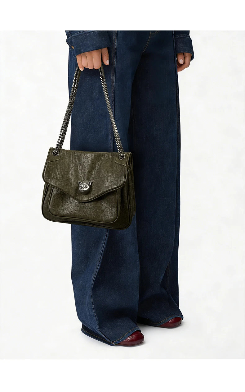 BAFELLI Genuine Leather Chain Bag – Chic Crossbody Tote