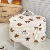 Quilted Bear Floral Cosmetic Bag for Women & Girls