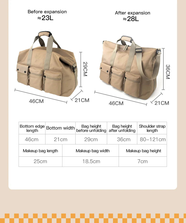 Flower Princess Traveler's Short Distance Travel Bag Crossbody Large Capacity Multi Layer Fashion Luggage Bag for Men and Women
