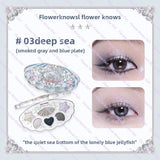 Flower Knows Moonlight Mermaid Eyeshadow Palette 8-Color Matte Shimmer Glitter Eye Makeup Cosmetics Women Beauty Eye Shadow