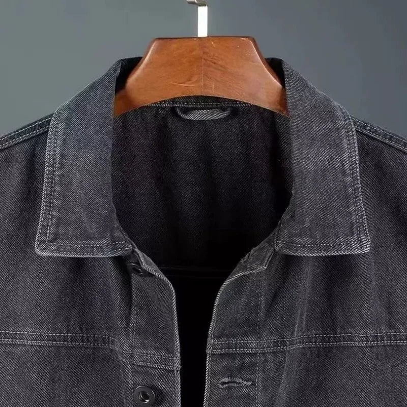 Vintage Denim Vest – Men's Relaxed Fit Sleeveless Jacket