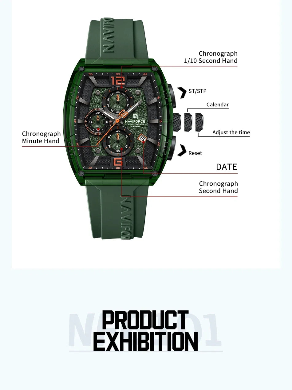 Men’s Waterproof Quartz Watch - Silicone Sport Strap