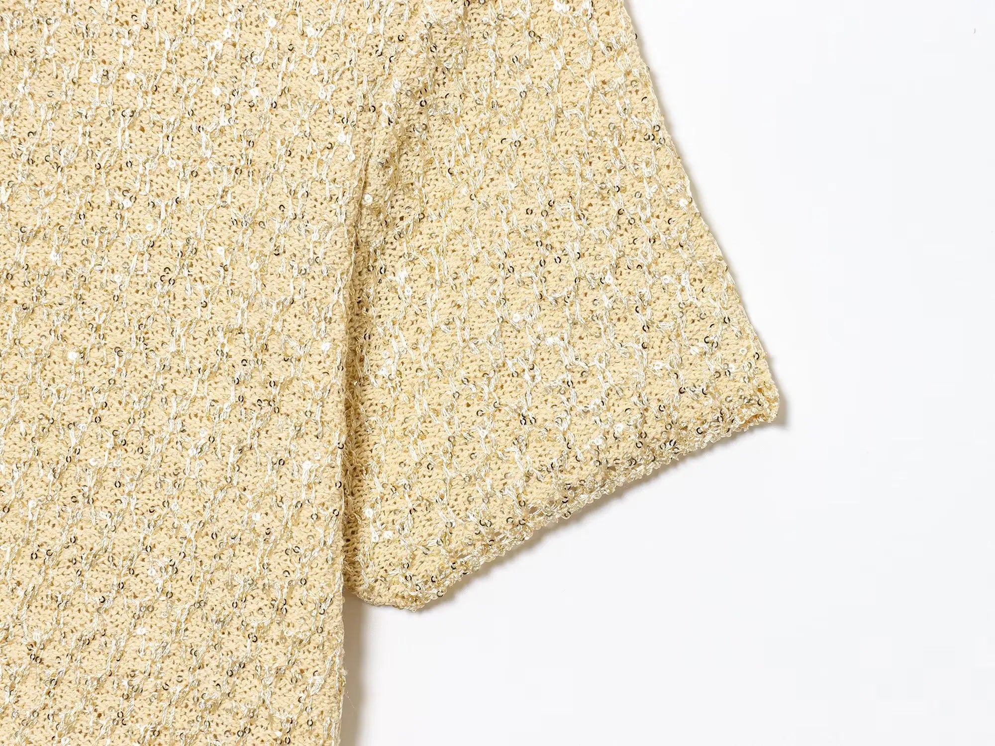 Sequin Knitted Jacket & Camisole Set - Summer Office Wear