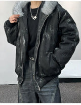 Men's Cotton Jacket – Eagle Embroidery & Tie-Dye