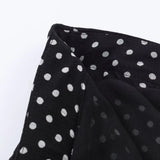 Polka Dot Printed Midi Skirts Two Piece Sets for Women 2025 Summer Chic Bow Tied Blouse Top Suits Woman 2 Piece Outfits