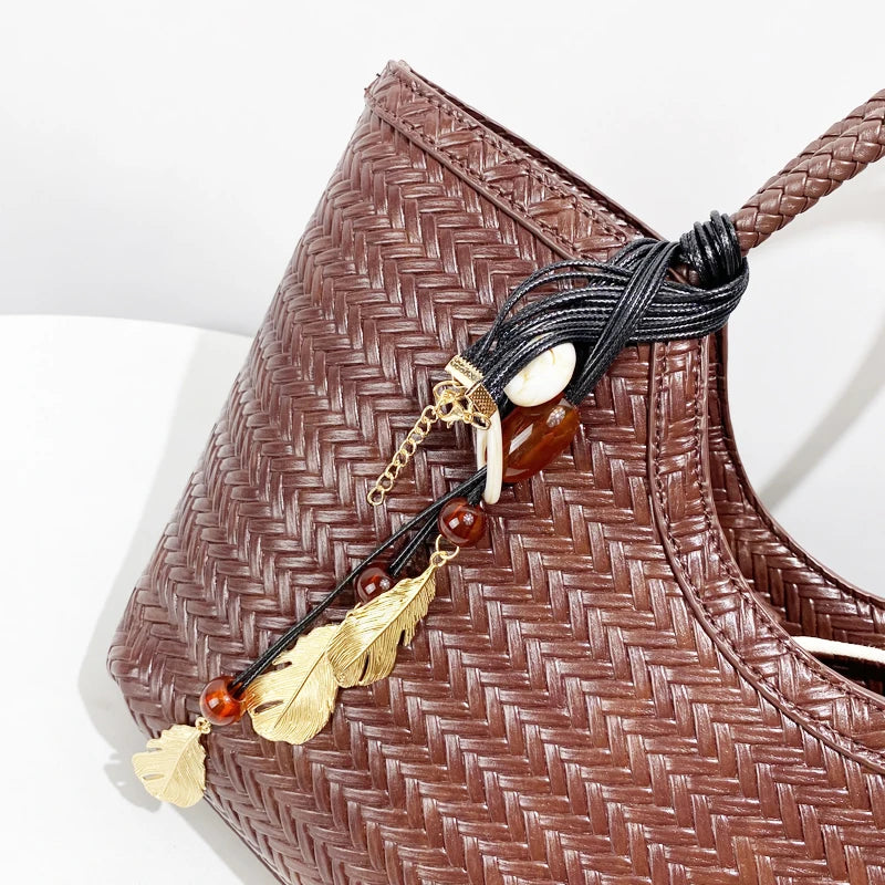 Imitation Braided Embossment Tote Bag For Women Luxury Designer Handbag 2025 New In Vintage With Inner Pocket Underarm Shoulder