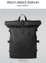 Heroic Knight Men's Backpack Waterproof Roll Top Backpack Women Travel Expandable USB Charging Large Capacity Laptop Bag Mochila