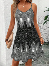 Women's V-Neck Spaghetti Strap Summer Dress