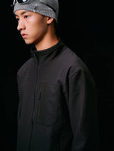 Outdoor Hiking Windproof Fleece Lined Stand Collar R2 Jacket Four Way Stretch Microfiber Polyester Spandex Keine Zeichen KZC