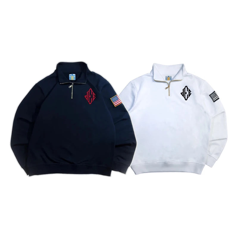 Y2K Retro 3D Embroidery Quarter-Zip