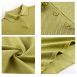 Hirsionsan Winter Thick Women Knitted Suits Soft 2 Pieces soft Female Sets Polo Neck Sweater & Wide Leg Pants Knitted Outfit