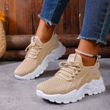 Women’s stylish, breathable, knitted sports shoes for spring and autumn. Casual, lightweight, soft-soled walking shoes