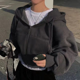 Women’s Y2K Zip-Up Crop Hoodie