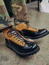 KOWM Hiking shoes men's cowhid boots British leather trekking shoes thick soled ankle sneakers cowhide high top motorcycle boots