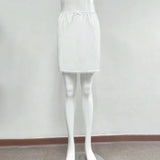 Elegant High-Waist Satin Mini Skirt