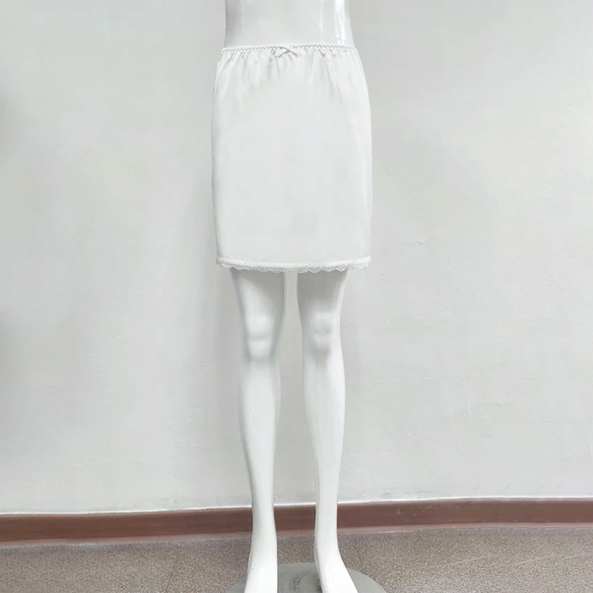 Elegant High-Waist Satin Mini Skirt