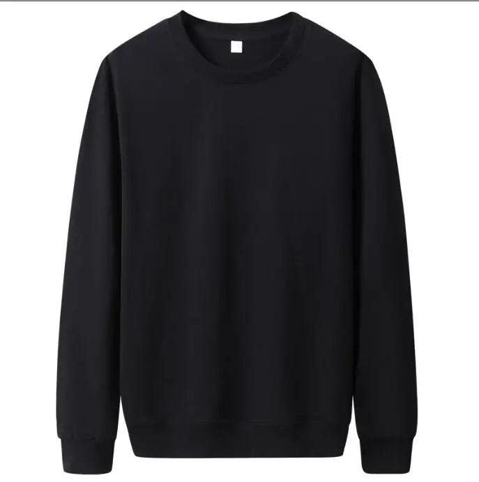 Men's Solid Crew Neck Pullover Sweatshirt