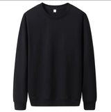 Men's Solid Crew Neck Pullover Sweatshirt