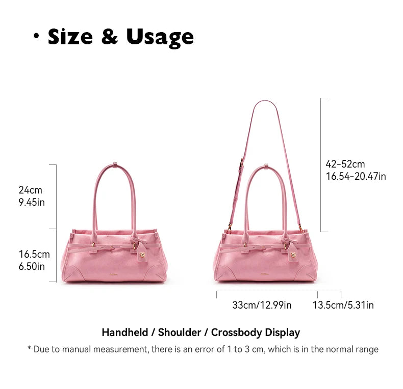 Bafelli Saffiano Leather Crossbody Tote with Chain Strap